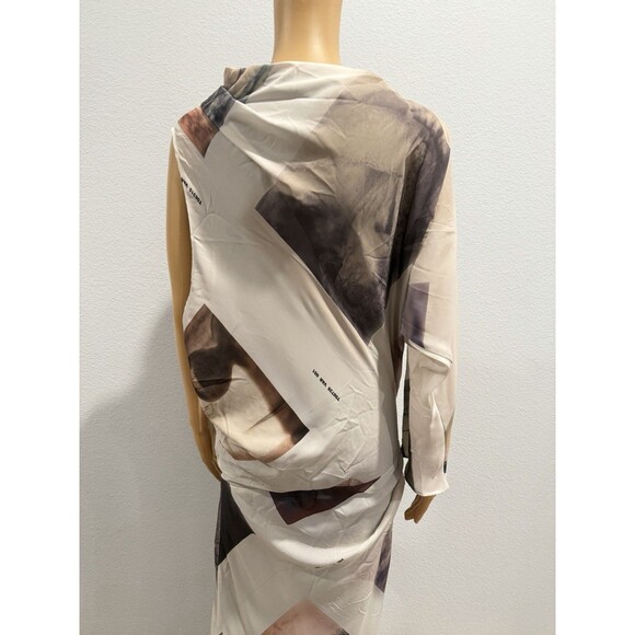 NWT Zara ZW Collection Printed Asymmetric Dress 9375/121 One Sleeve Maxi Small - Picture 11 of 15